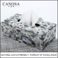 Schwarzen Mutter der Perle handgefertigte Tissue Box